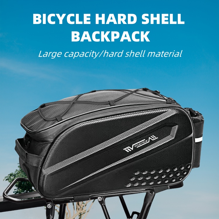 Cycling Journey - Bicycle Bag, Hard-Shell Rear Seat Bag,