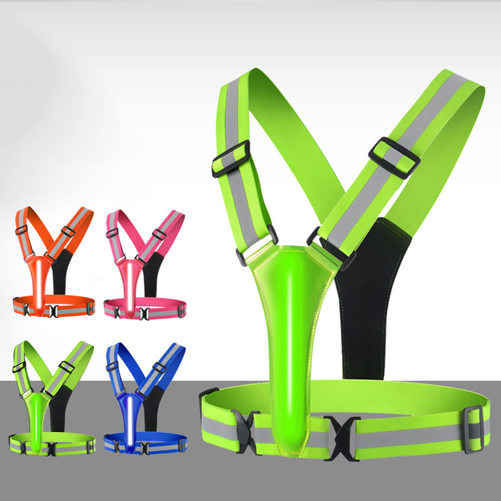 Reflective Vest Cycling - LED Running Vest USB Rechargeable Reflective