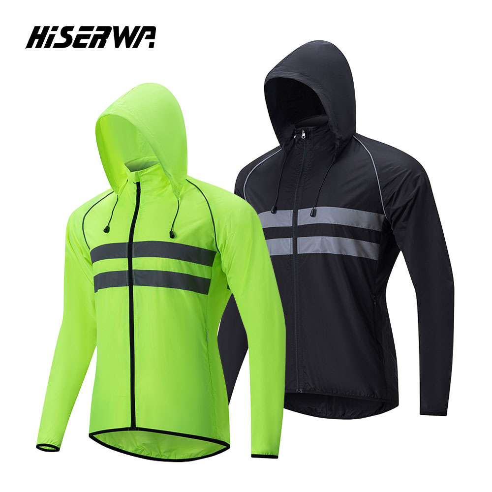 Cycling Commuter Jacket - HISERWA Cycling Windbreaker Windproof Waterproof Reflective