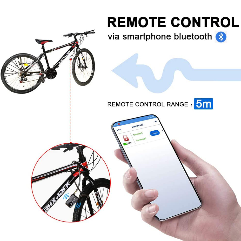 Bluetooth Smart Bike Lock Wate - Chain Lock Combination 评论和价格