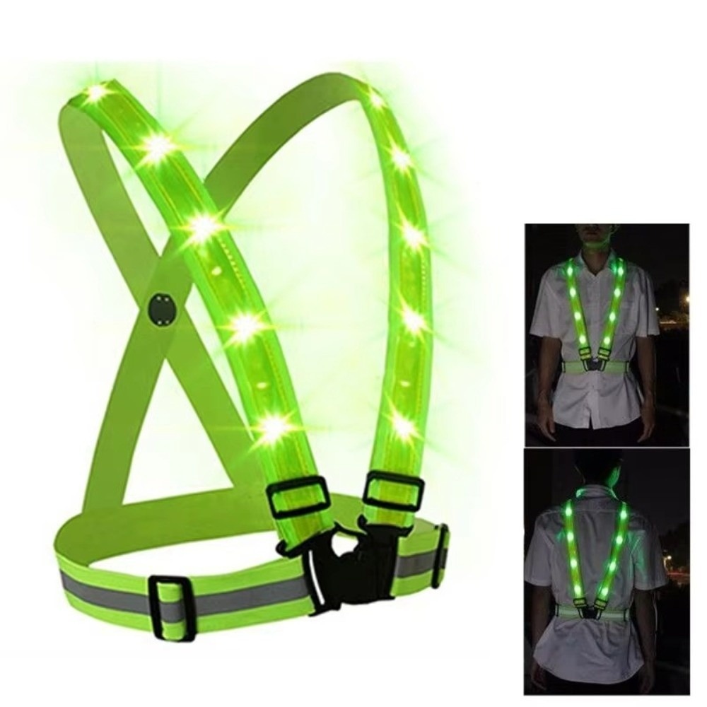 New Polyester LED Safety Vest  - Reflective Vest Cycling 评论和价格