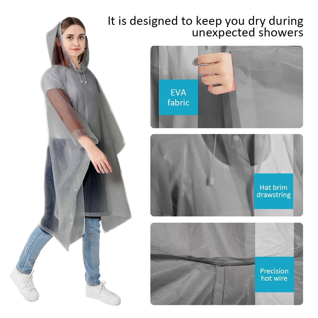 Adult Waterproof Raincoat Ponc - Cycling Commuter Rain Gear 评论和价格